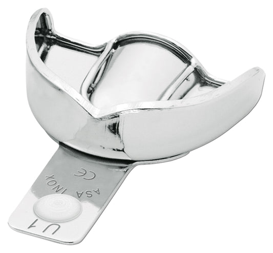 PORTAIMPRONTE LISCIO ACCIAIO INOX CON BORDINO ASA DENTAL