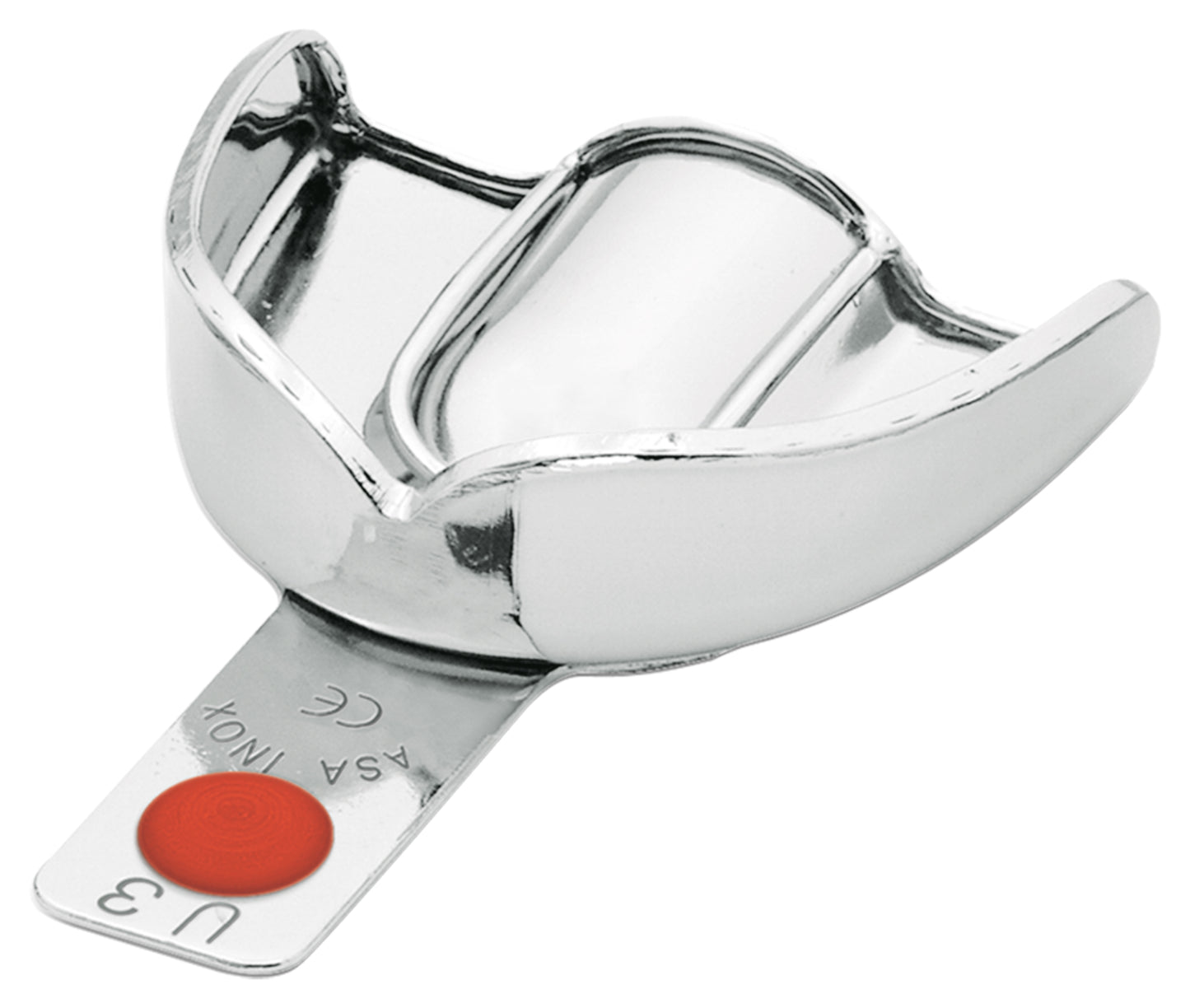 PORTAIMPRONTE LISCIO ACCIAIO INOX CON BORDINO ASA DENTAL
