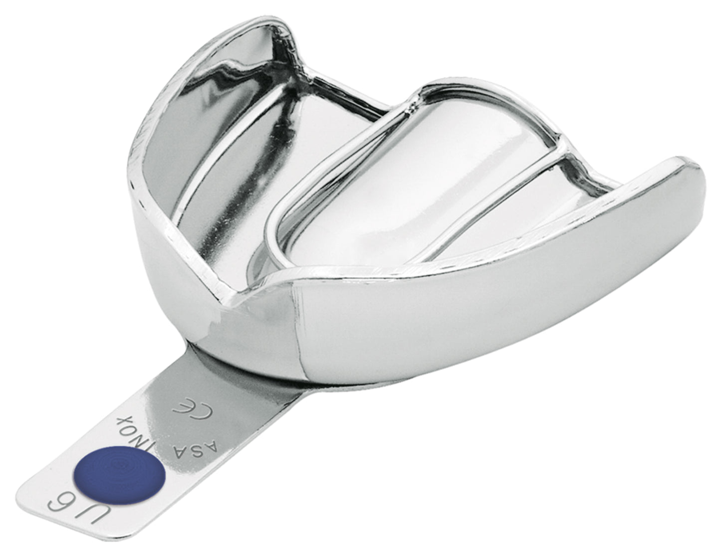 PORTAIMPRONTE LISCIO ACCIAIO INOX CON BORDINO ASA DENTAL