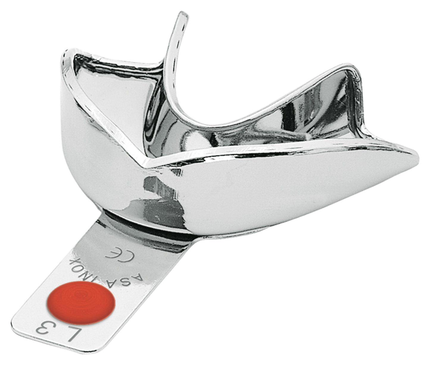 PORTAIMPRONTE LISCIO ACCIAIO INOX CON BORDINO ASA DENTAL