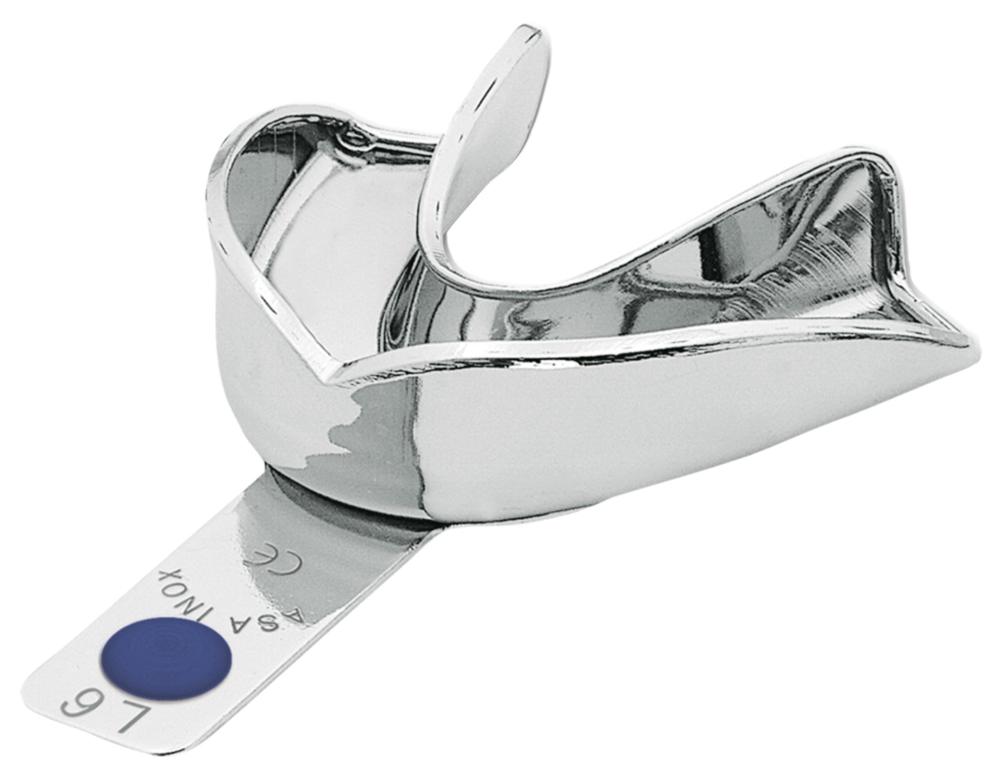 PORTAIMPRONTE LISCIO ACCIAIO INOX CON BORDINO ASA DENTAL