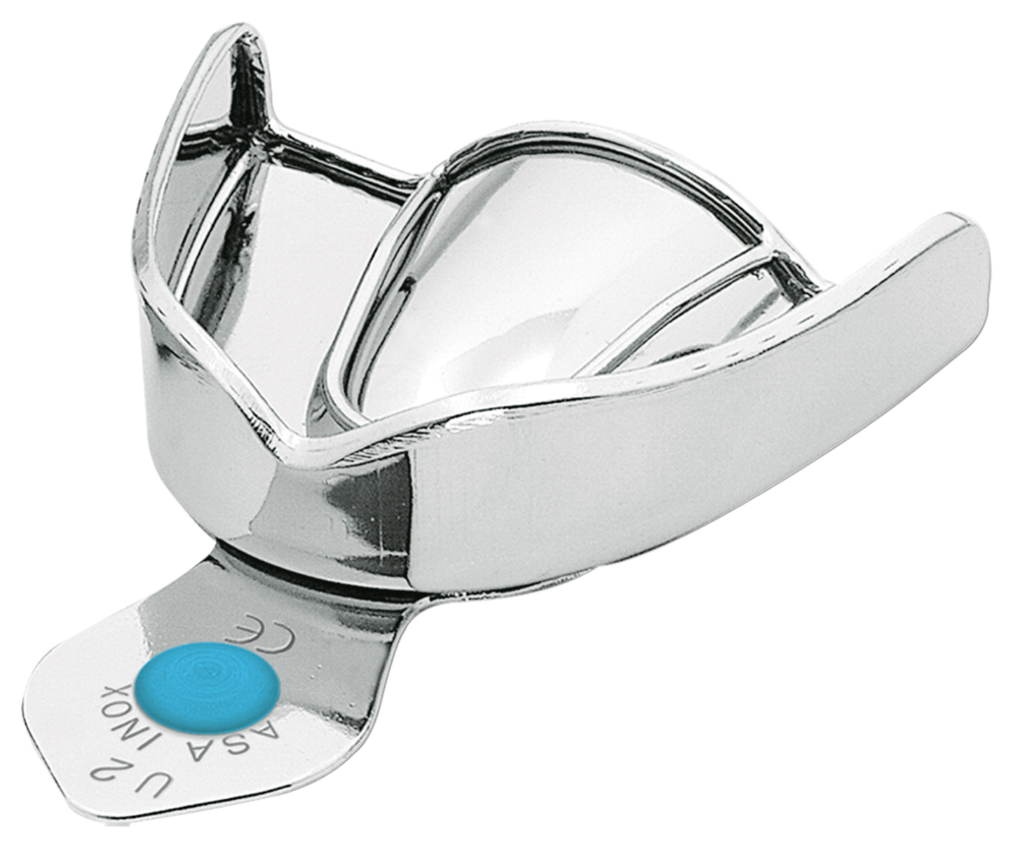 PORTAIMPRONTE LISCIO ACCIAIO INOX CON BORDINO NEW SUPER ASA DENTAL