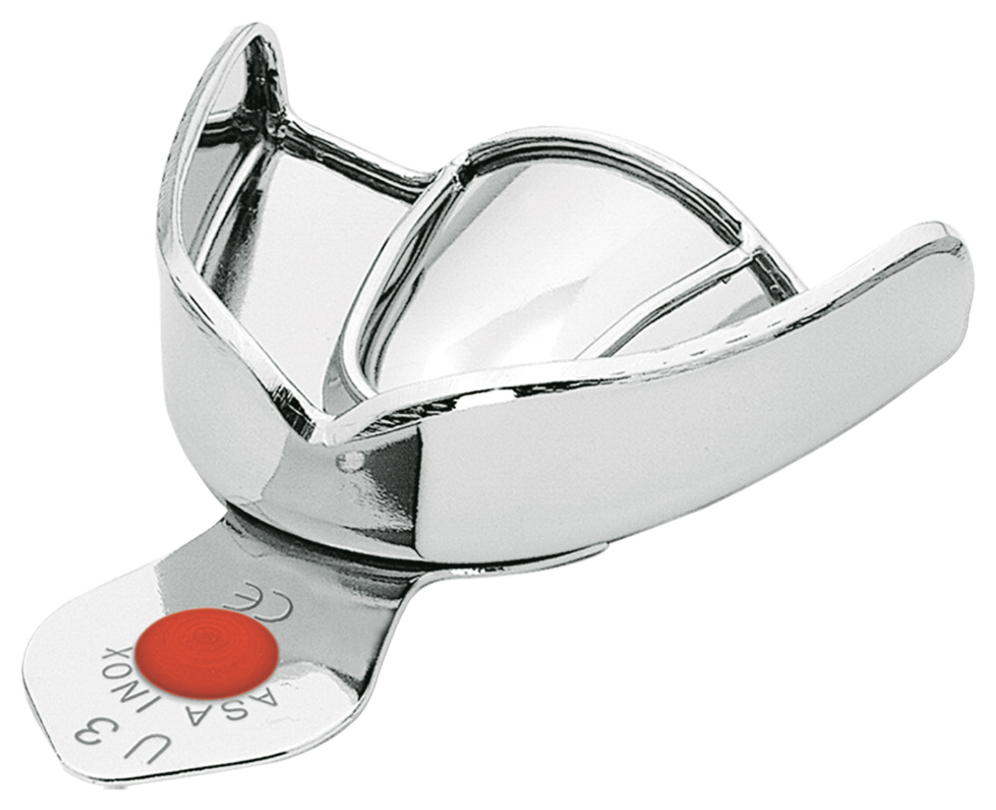 PORTAIMPRONTE LISCIO ACCIAIO INOX CON BORDINO NEW SUPER ASA DENTAL