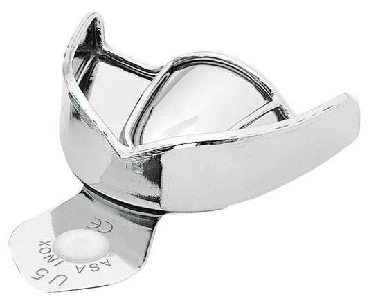 PORTAIMPRONTE LISCIO ACCIAIO INOX CON BORDINO NEW SUPER ASA DENTAL