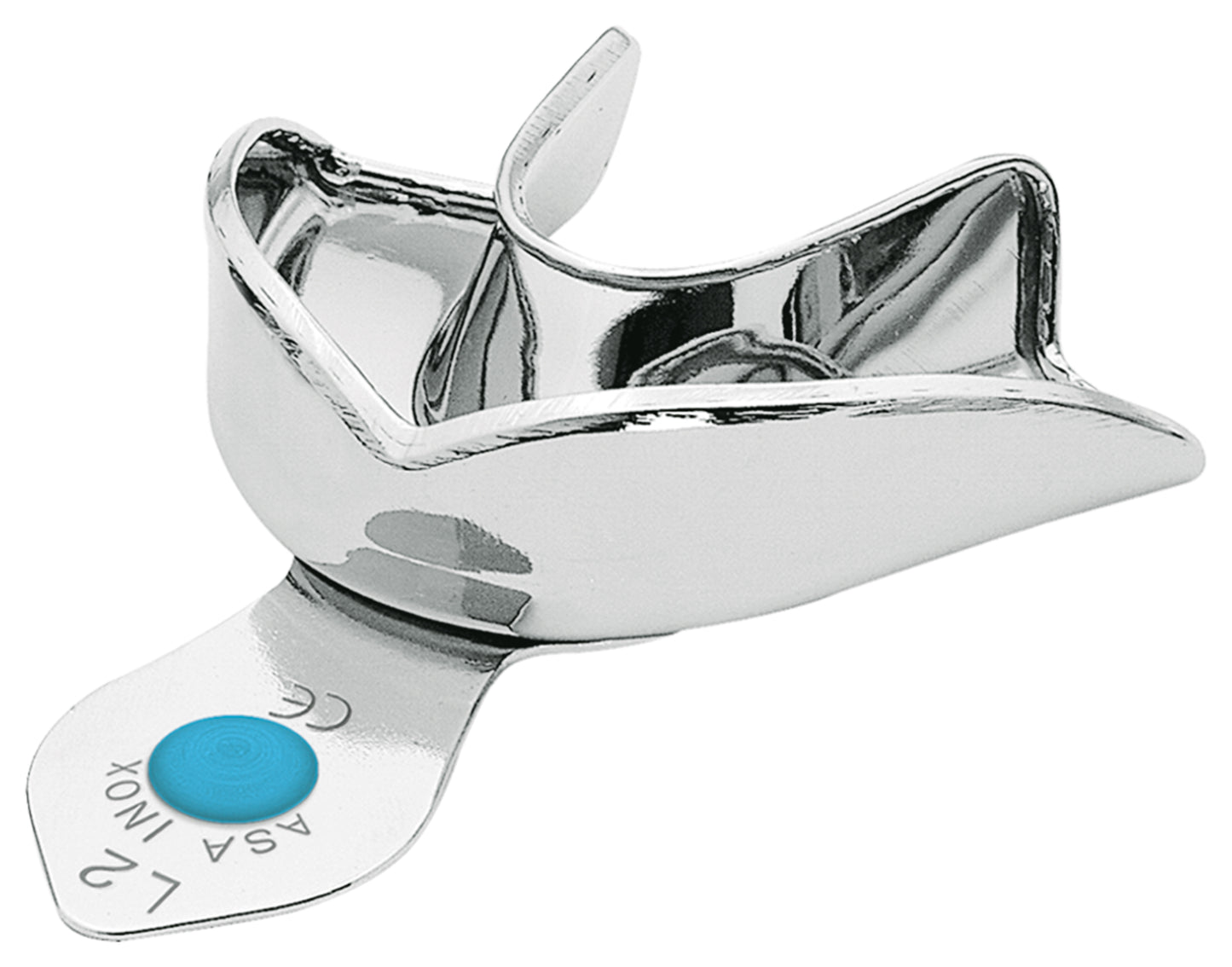 PORTAIMPRONTE LISCIO ACCIAIO INOX CON BORDINO NEW SUPER ASA DENTAL