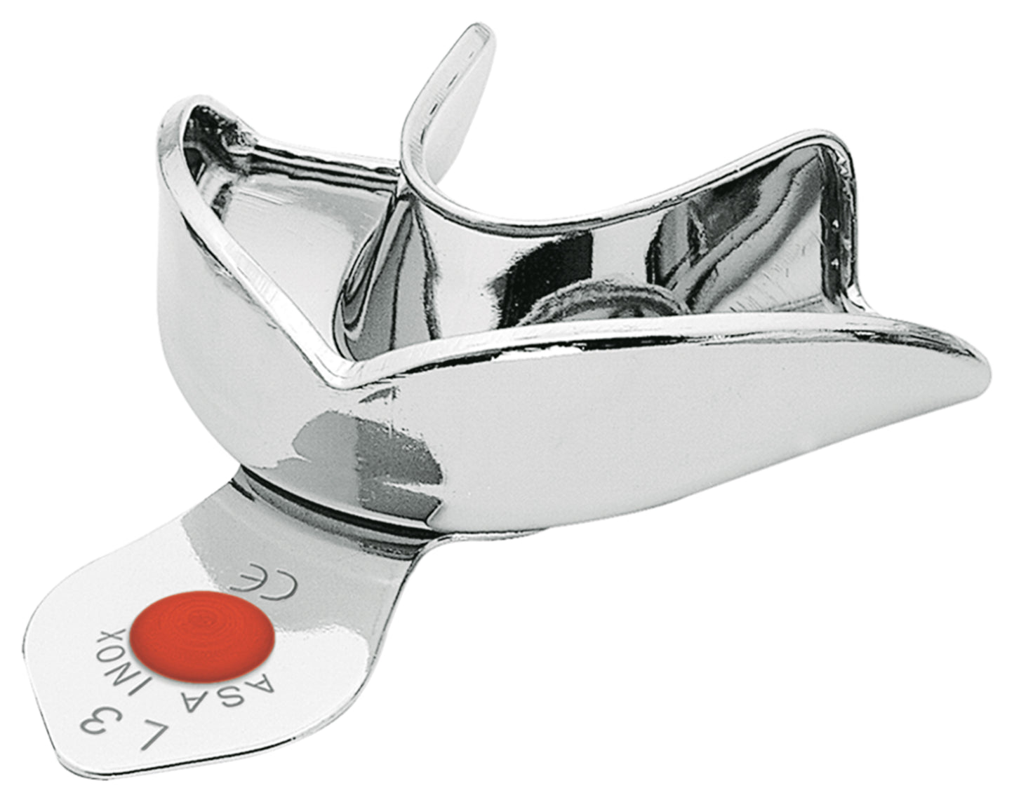 PORTAIMPRONTE LISCIO ACCIAIO INOX CON BORDINO NEW SUPER ASA DENTAL