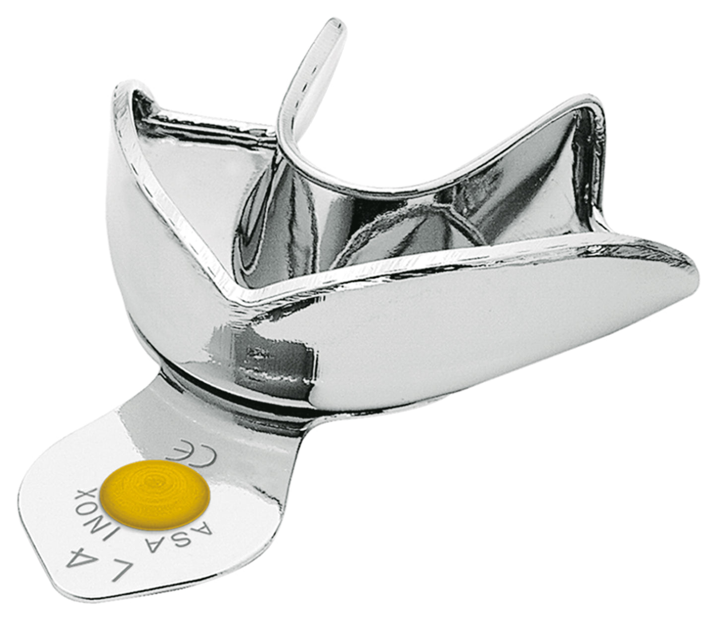 PORTAIMPRONTE LISCIO ACCIAIO INOX CON BORDINO NEW SUPER ASA DENTAL