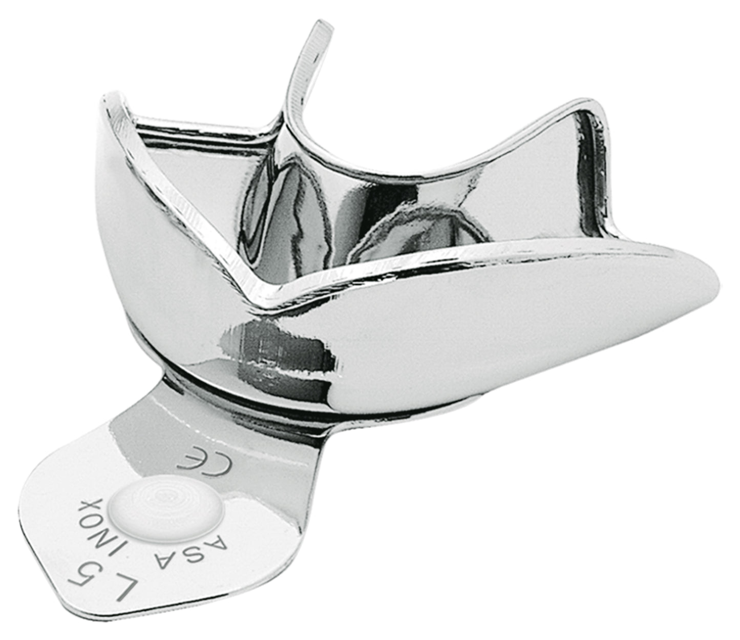 PORTAIMPRONTE LISCIO ACCIAIO INOX CON BORDINO NEW SUPER ASA DENTAL
