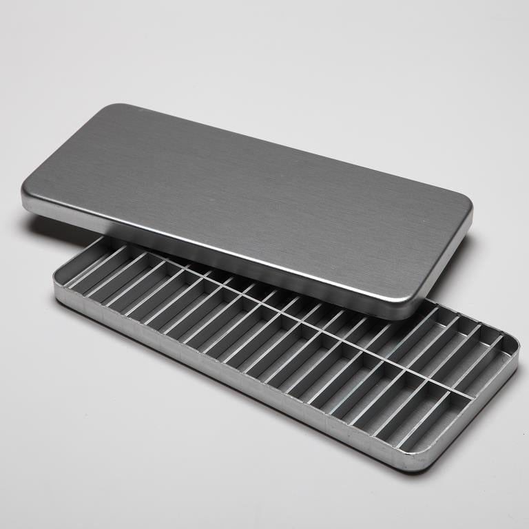 TRAY ENDODONZIA ALLUMINIO 257x116x16mm ARGENTO 1pz