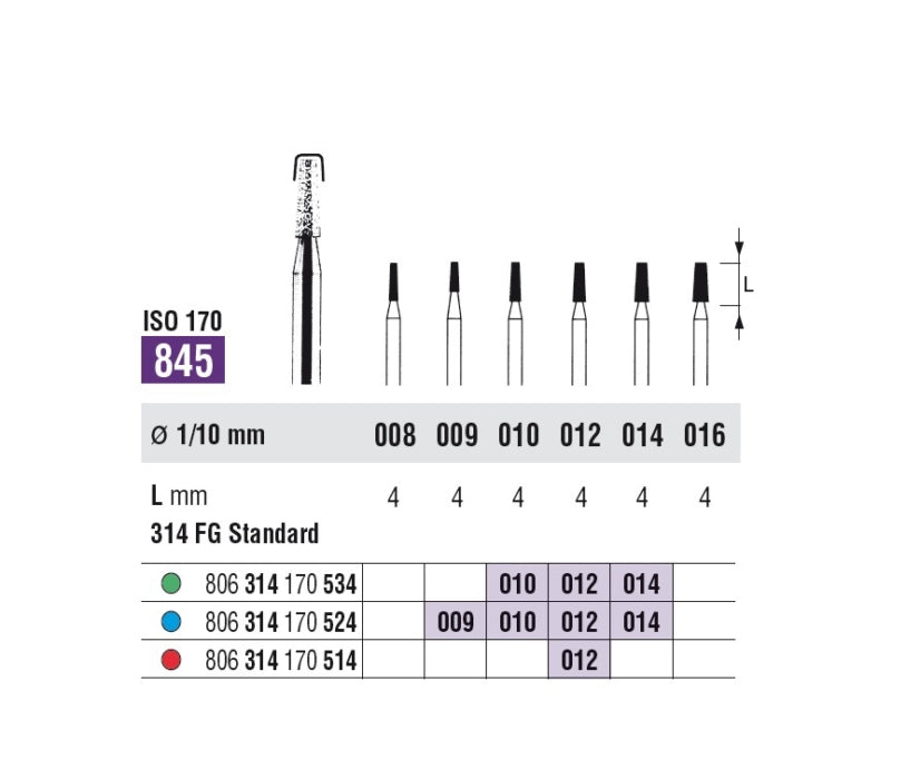 FRESE DIAM.SSWHITE FG 845 010 grana media 5pz