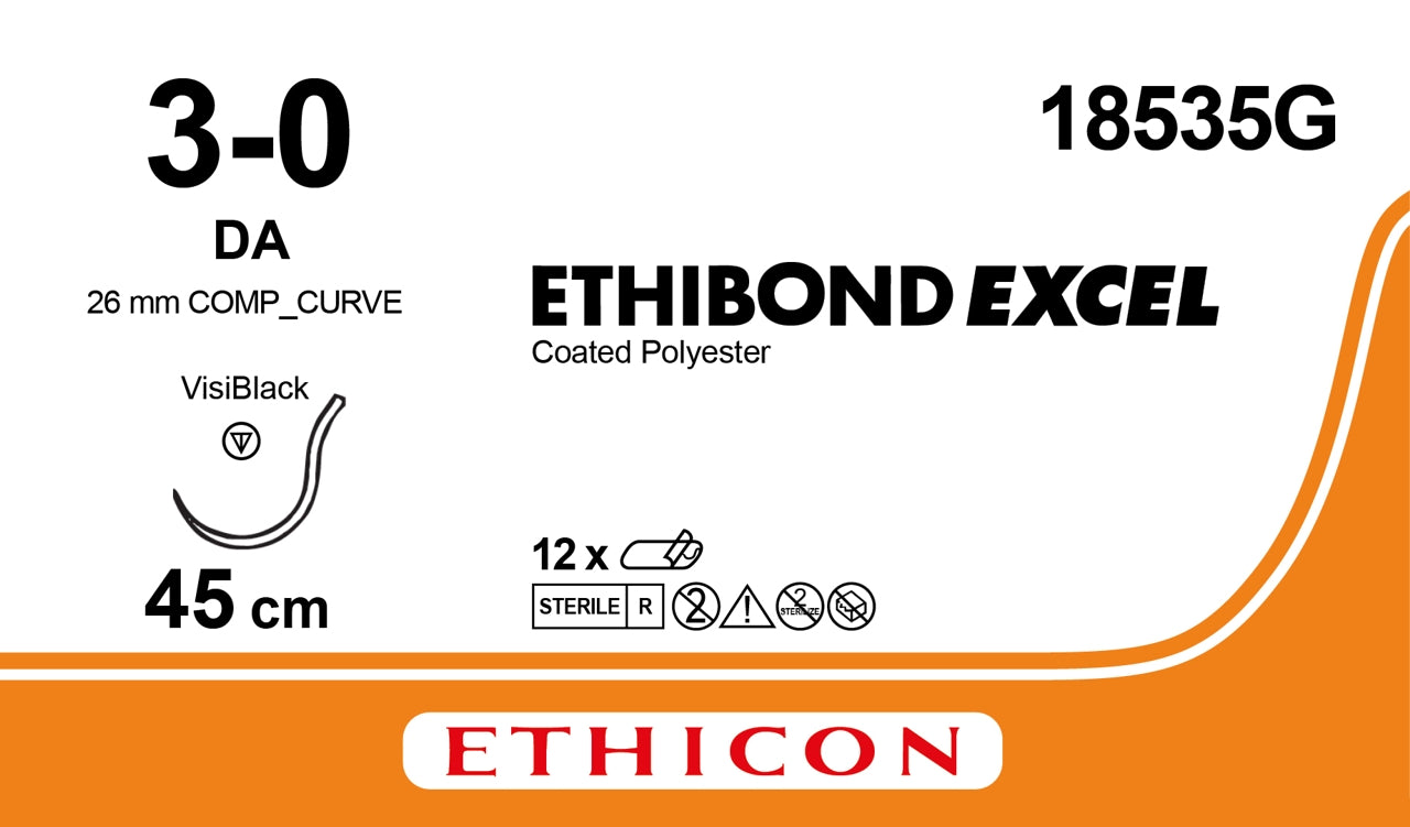 SUTURE ETHIBOND AGO VISI-BLACK 26mm DA-2 VARIABILE 12pz