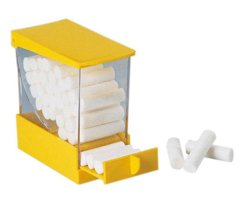 DISTRIBUTORE RULLI SALIVARI CON CASSETTO GIALLO 1pz