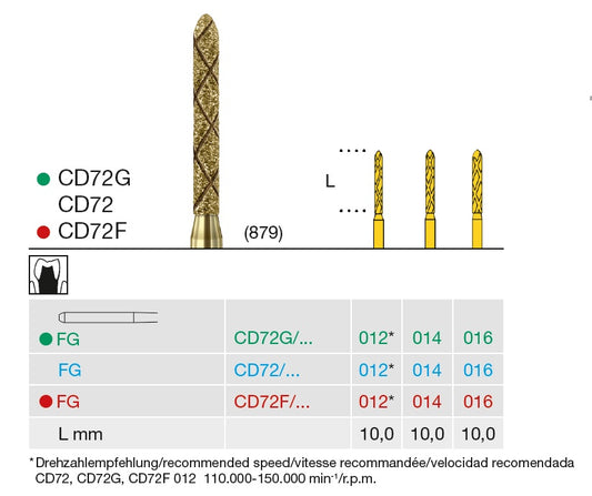 FRESE DIAM. COOL DIAMANT CD72G 012 FG grana grossa 6pz