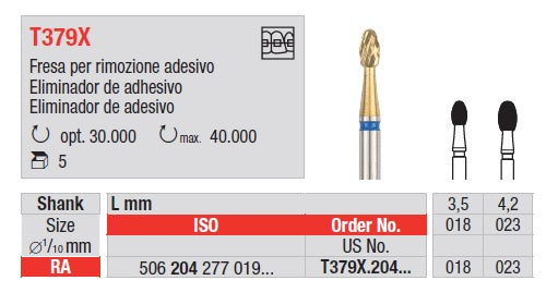 FRESE EDENTA RIMOZIONE ADESIVO T379X 5pz
