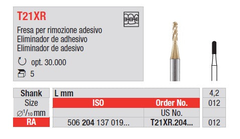 FRESE EDENTA RIMOZIONE ADESIVO T21XR 5pz