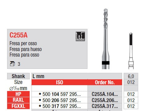 FRESA CHIRURGICA EDENTA C255A 012 3pz