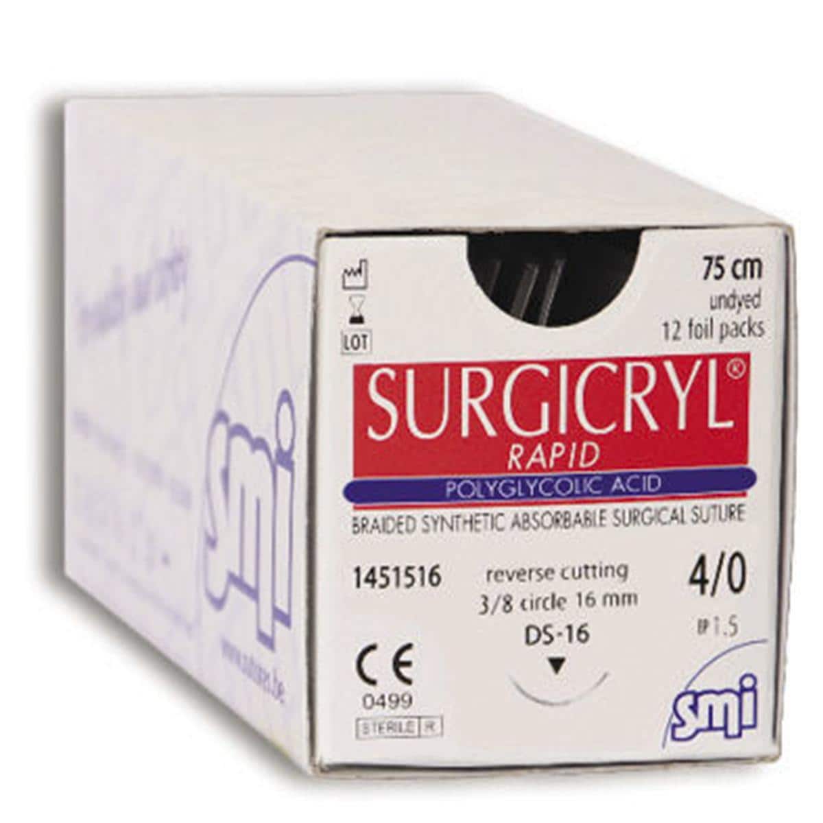 SUTURE SURGICRYL RAPID SMI 12pz