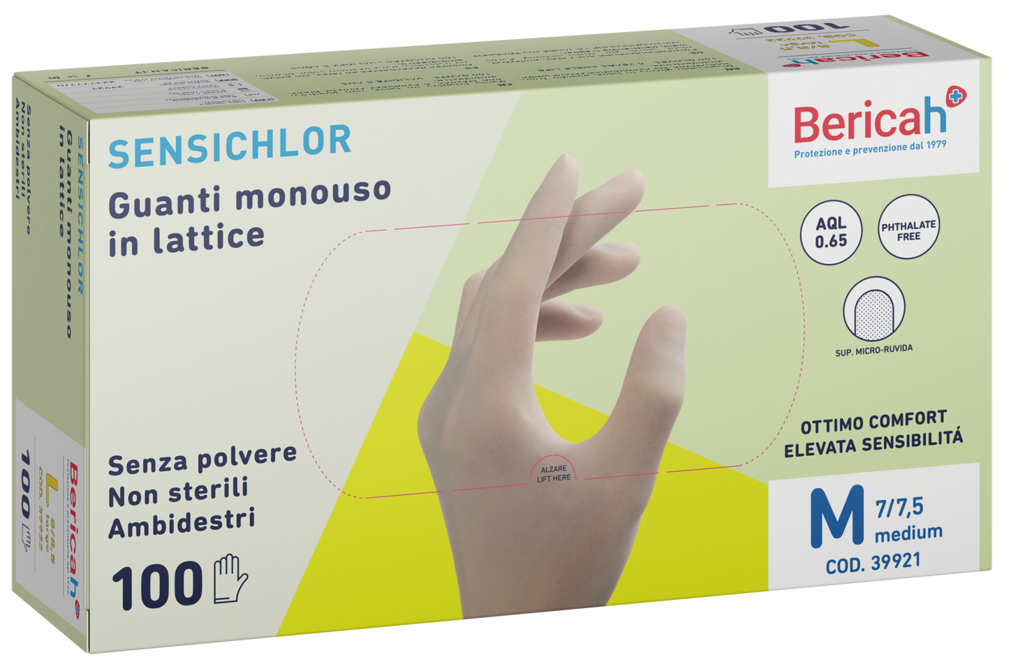 GUANTI LATTICE SENSICHLOR SENZA POLVERE 100pz