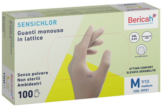 GUANTI LATTICE SENSICHLOR SENZA POLVERE 100pz