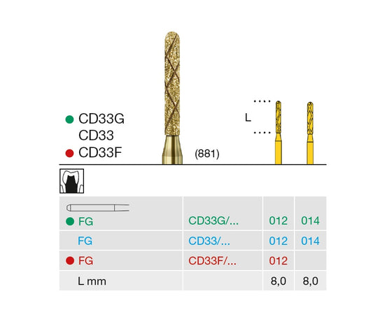 FRESE DIAM. COOL DIAMANT CD33F 012 FG grana fine 6pz