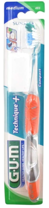 SPAZZOLINO GUM TECHNIQUE+ 493 MEDIO TESTINA COMPACT 12pz