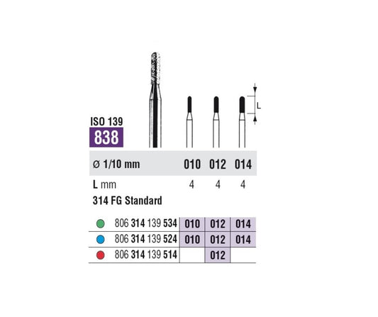 FRESE DIAM.SSWHITE FG 838 012 grana grossa 5pz