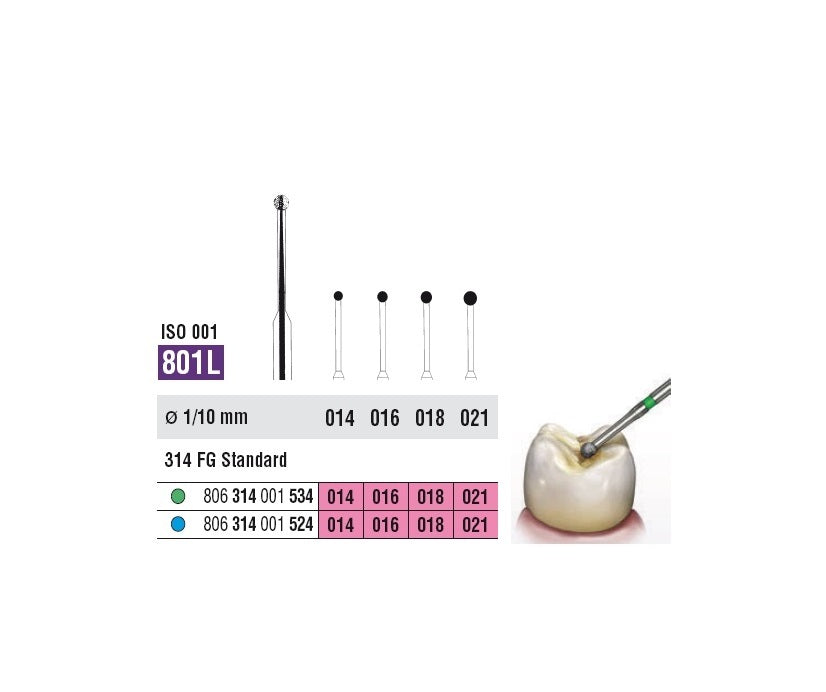 FRESE DIAM.SSWHITE FG 801L 014 grana grossa 5pz