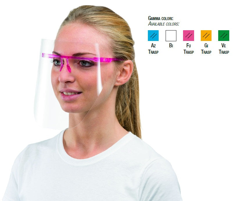 VISIERA PROTETTIVA CON 1 MONTATURA FUCSIA 6pz