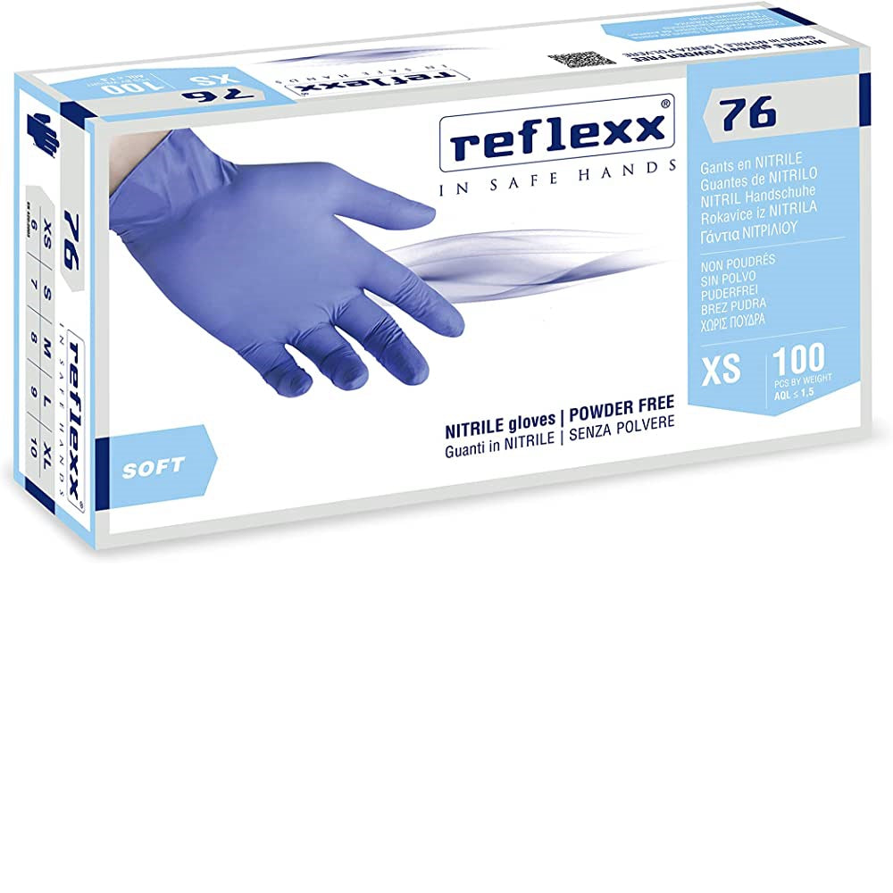 GUANTI NITRILE REFLEXX R76 TAGLIA XS 100pz
