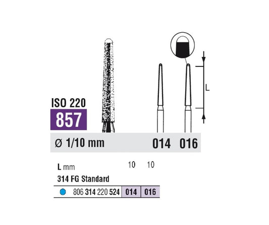 FRESE DIAMANTATE SSWHITE 857 BATT 5pz