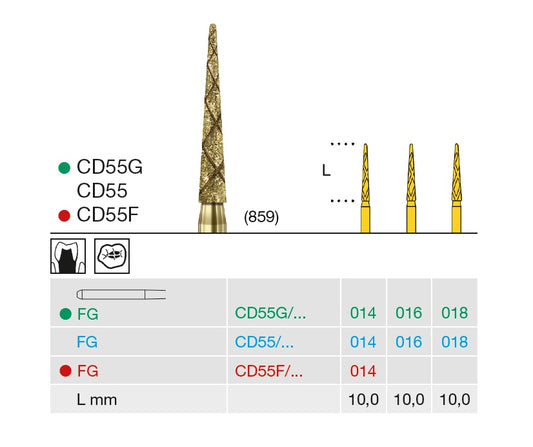 FRESE DIAM. COOL DIAMANT CD55F 014 FG grana fine 6pz