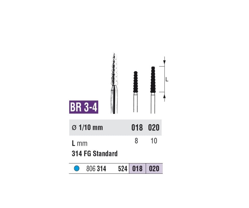 FRESE DIAM.SSWHITE FG BR 4 020 grana media 5pz