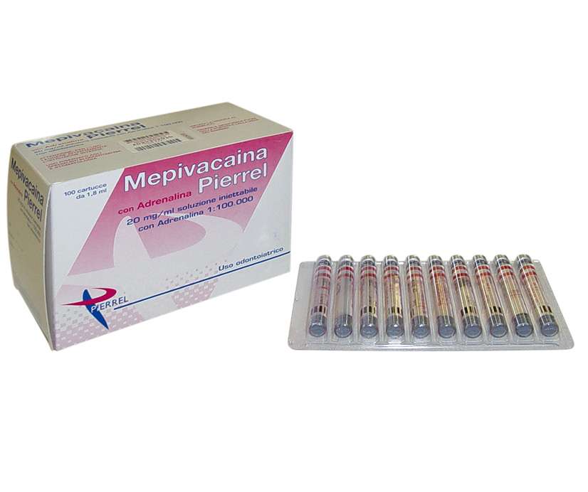 MEPIVACAINA CON ADRENALINA* 100PZ TUBOFIALE AIC:034342016