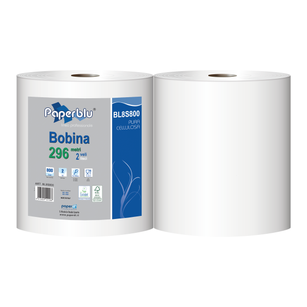 BOBINA PURA CELLULOSA 800 STRAPPI 2pz