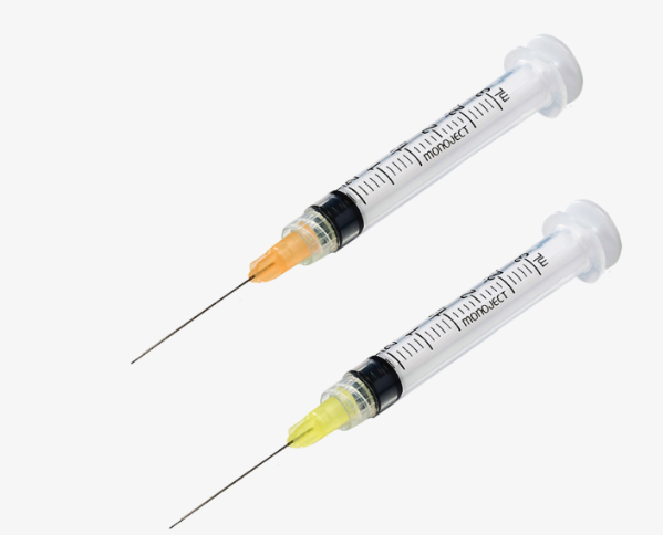 SIRINGHE PER LAVAGGI CANALARI MONOJECT 23G - 0,6x31,7mm. ARANCIO 100pz.