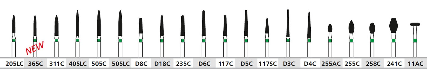 FRESE INTENSIV GRANA GROSSA ANELLO VERDE 125μ 3pz