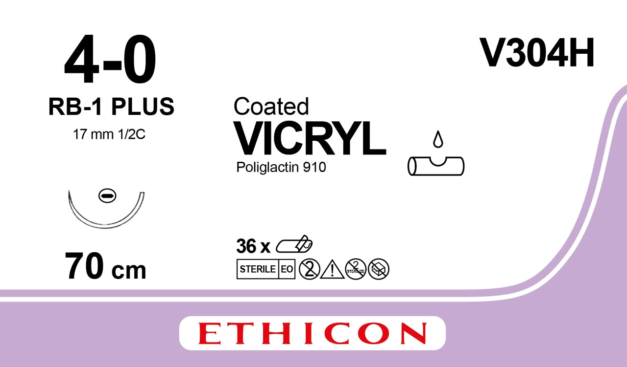 SUTURE VICRYL ETHICON AGO CILINDRICO 17mm RB-1 1/2 cerchio 36pz