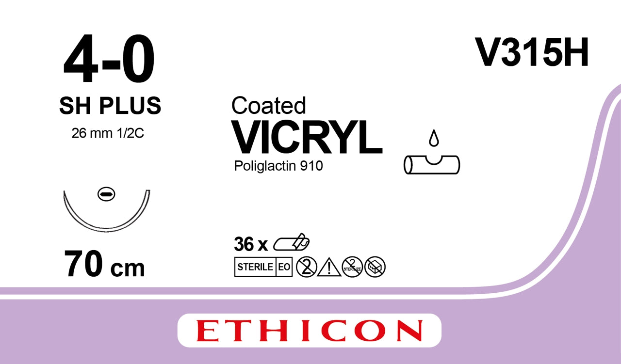 SUTURE VICRYL V315H ETHICON AGO CILINDRICO SH 26mm 4/0 1/2 cerchio 36pz