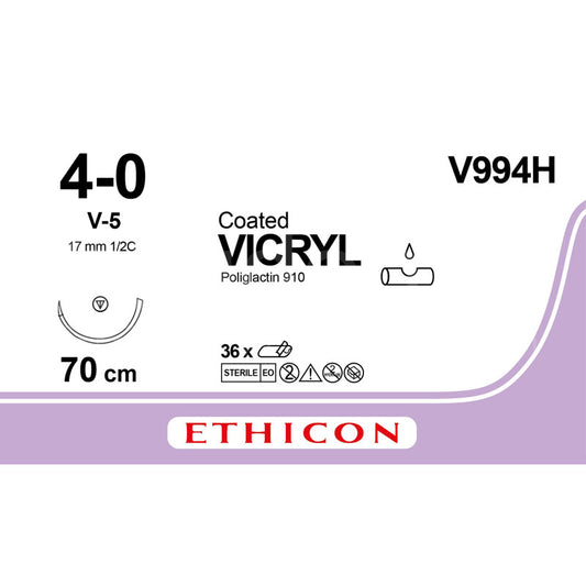 SUTURE VICRYL ETHICON AGO TAPERCUT 17mm V-5 1/2 cerchio 36pz