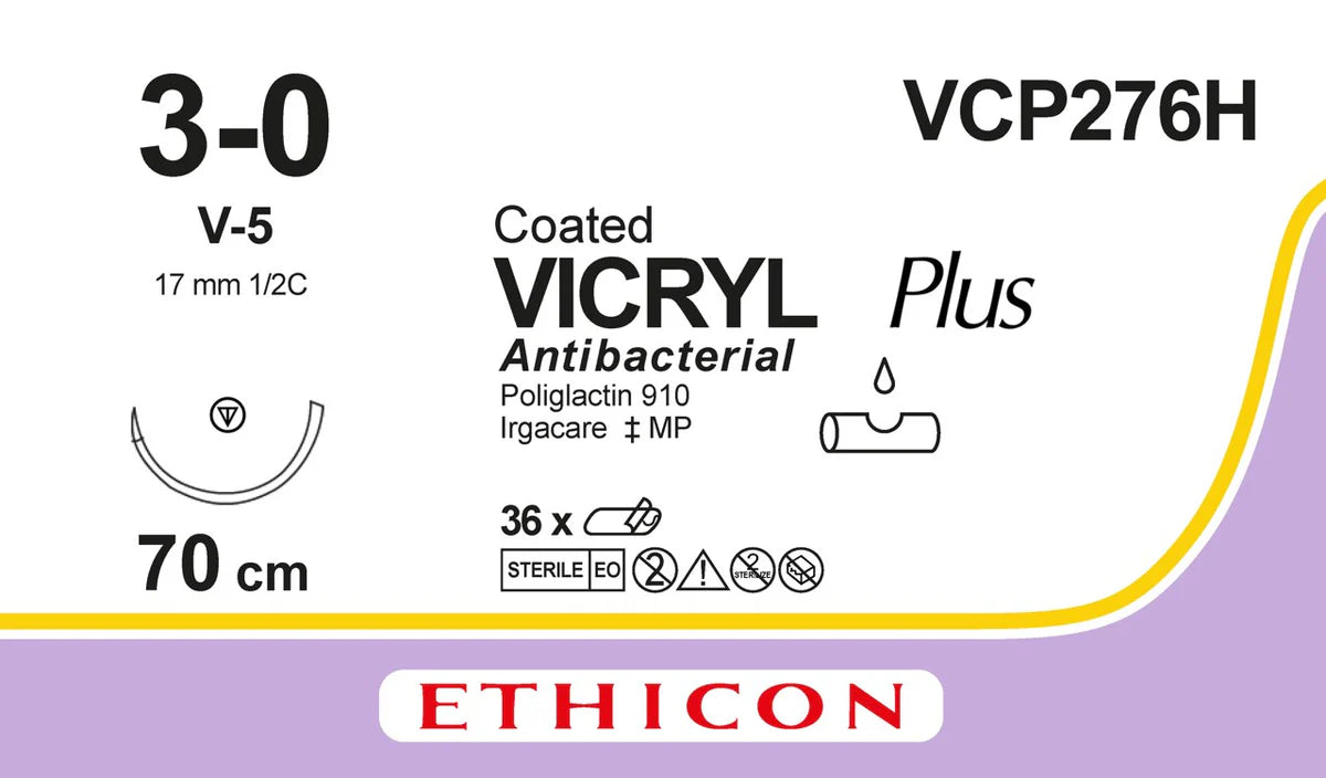 SUTURE VICRYL PLUS ETHICON AGO TAPERCUT 17mm V-5 1/2 cerchio 36pz