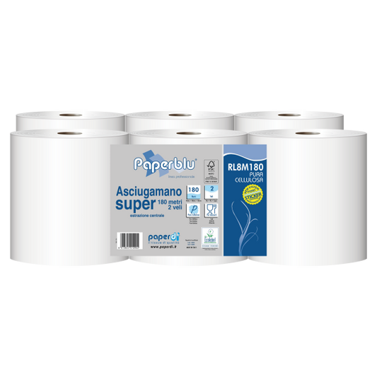 ROTOLI ASCIUGAMANI CELLULOSA 486 STRAPPI 6pz