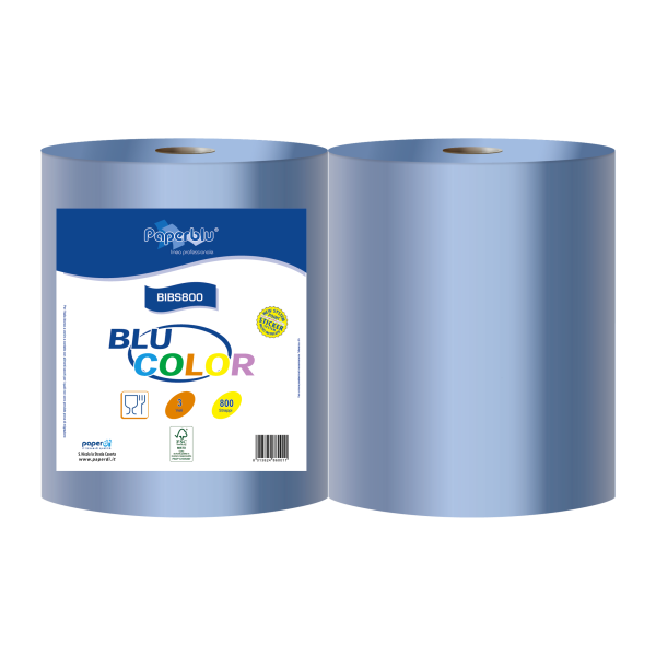 BOBINA CARTA BLU COLOR 800 STRAPPI 2pz