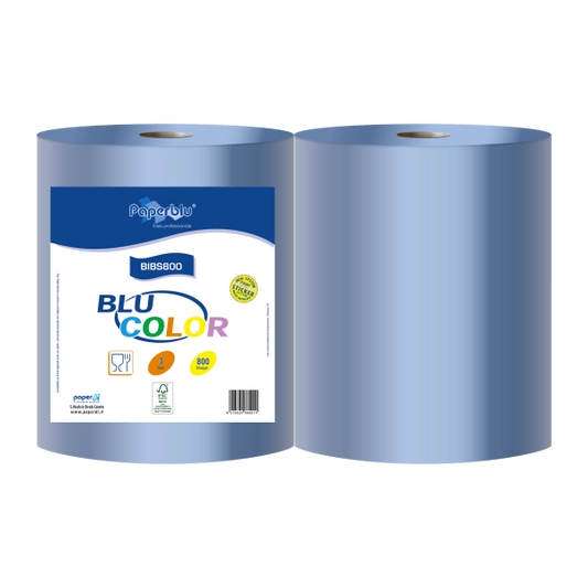 BOBINA CARTA BLU COLOR 800 STRAPPI 2pz