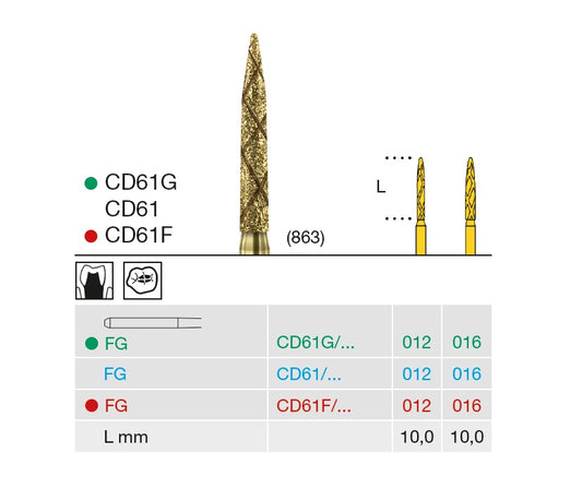 FRESE DIAM. COOL DIAMANT CD61F 012 FG grana fine 6pz