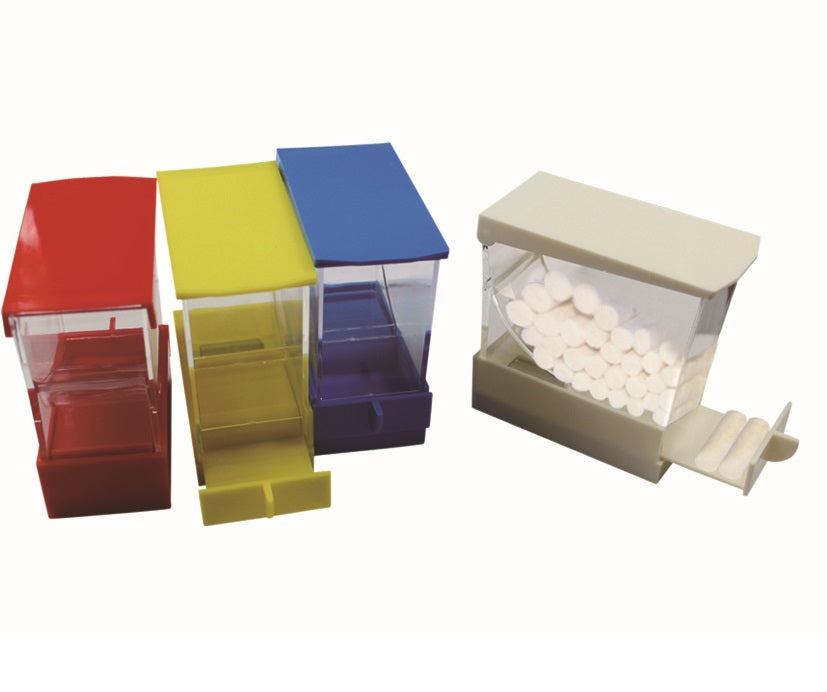 DISTRIBUTORE RULLI SALIVARI CON CASSETTO ROSSO 1pz