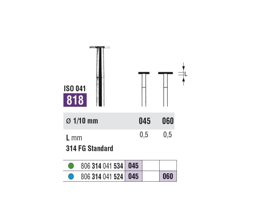 FRESE DIAM.SSWHITE FG 818 045 grana grossa 5pz