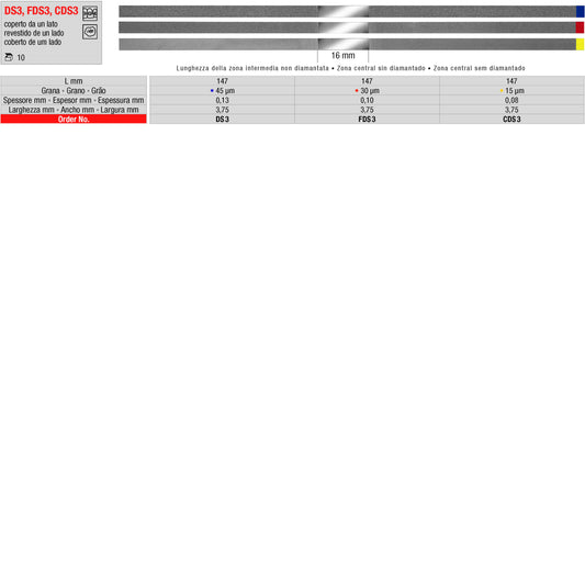 EDENTA STRISCE DIAM. CDS3 10pz.GIAL