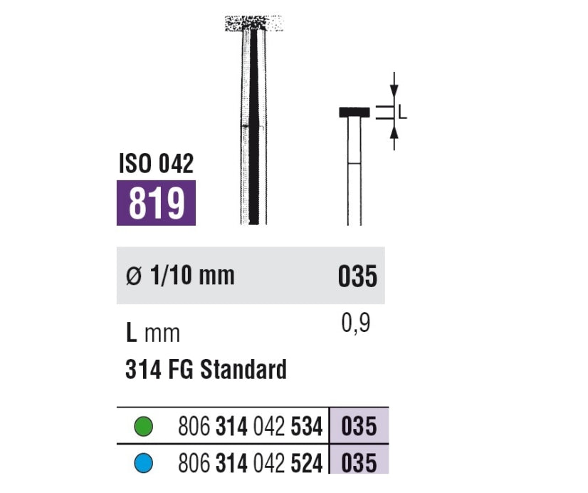 FRESE DIAM.SSWHITE FG 819 035 grana grossa 5pz