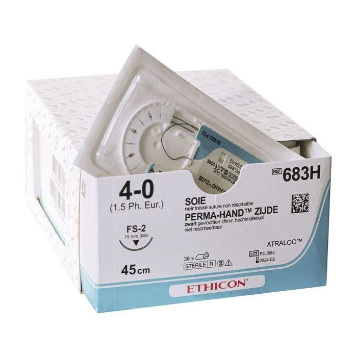 SUTURE SETA ETHICON AGO DORSO TAGLIENTE 19mm FS-2 3/8 cerchio 36pz